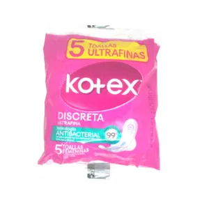 Toallas Sanitarias Kotex Ultrafina Flujo Abundante Ristra 2 X 5 Und